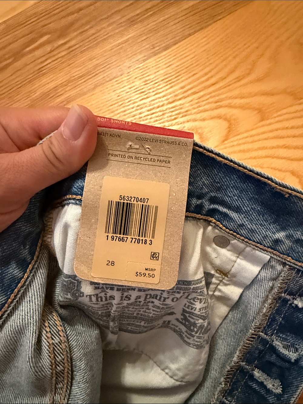 Levi's Light Blue 501 Cutoff Denim Shorts - Picture 5 of 5
